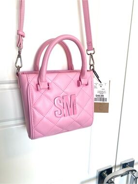 NWT Steve Madden Pink Quilted Top-Handle Mini Crossbody